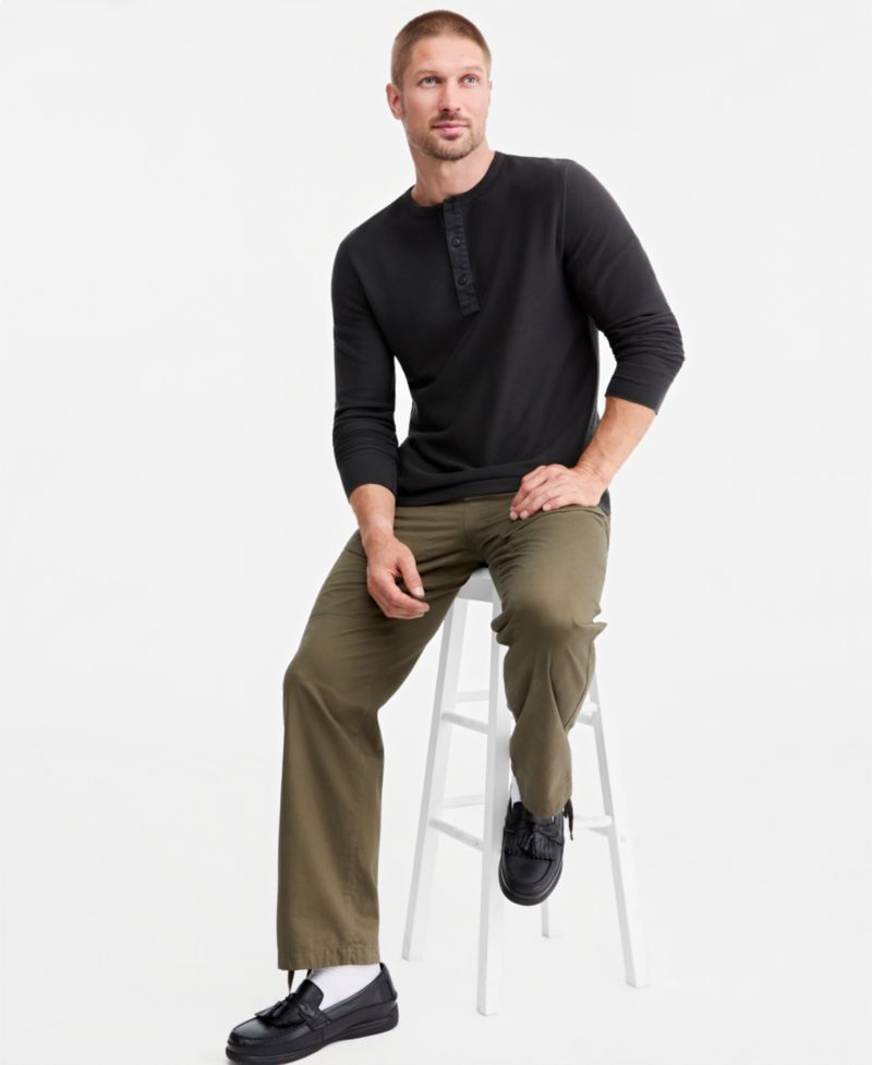 Men's Thermal-Knit Long-Sleeve Henley