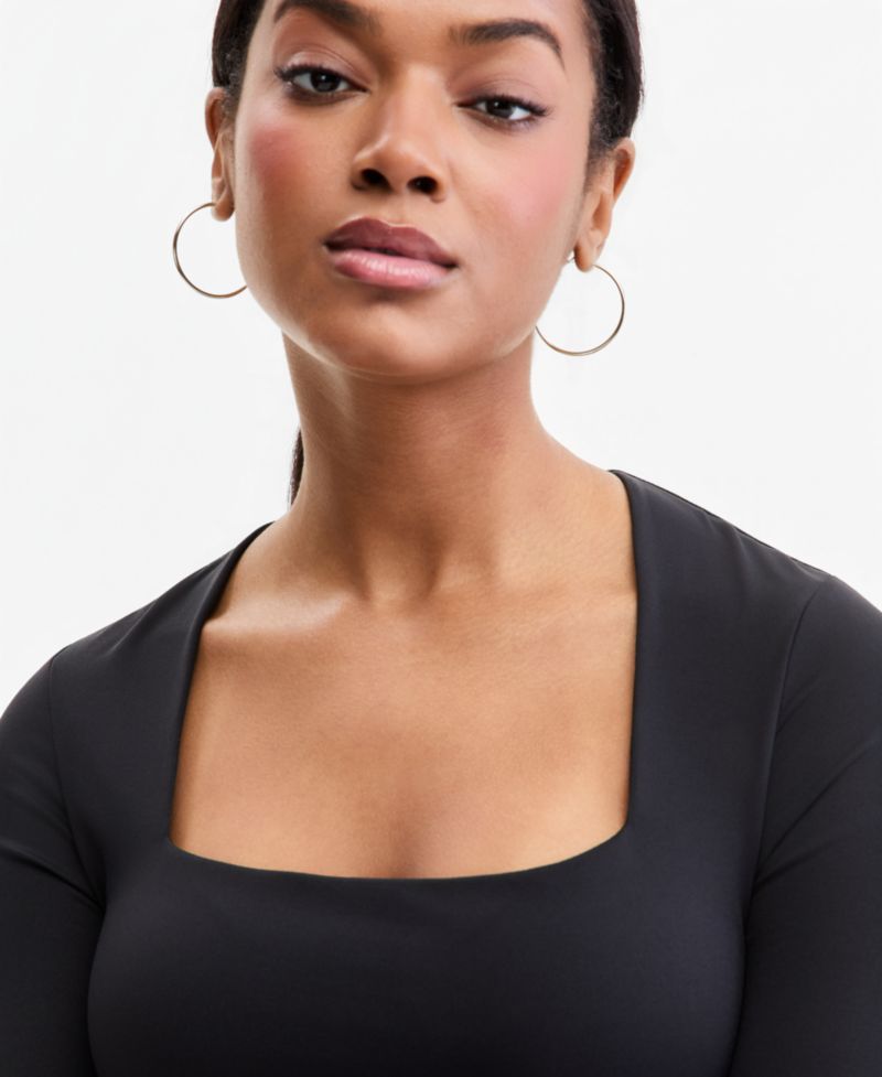 Women's Square-Neck Long-Sleeve Top