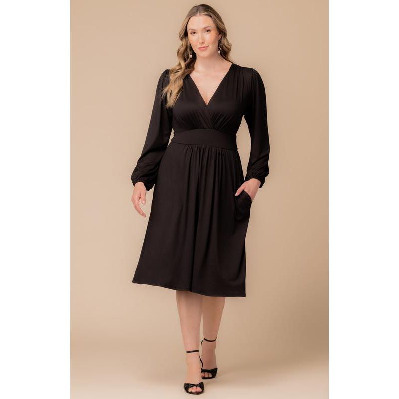 Plus Size Diana Long Sleeve Midi Dress