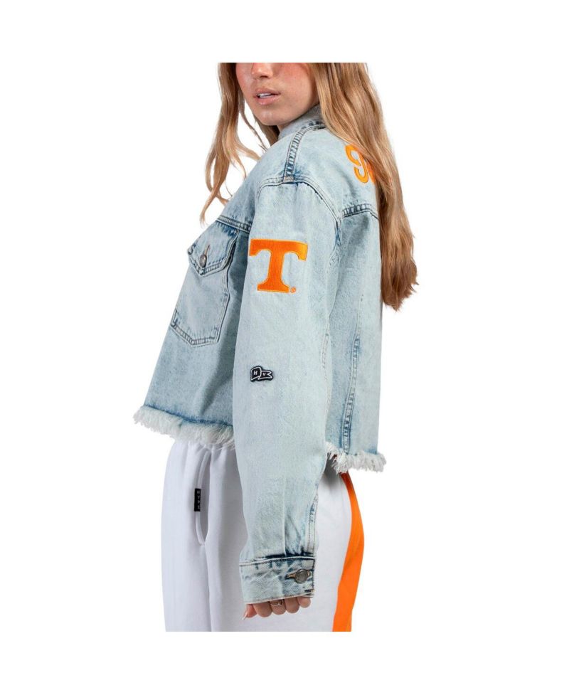 Women's Denim Tennessee Volunteers Lightwash Full-Button Jean Jacket