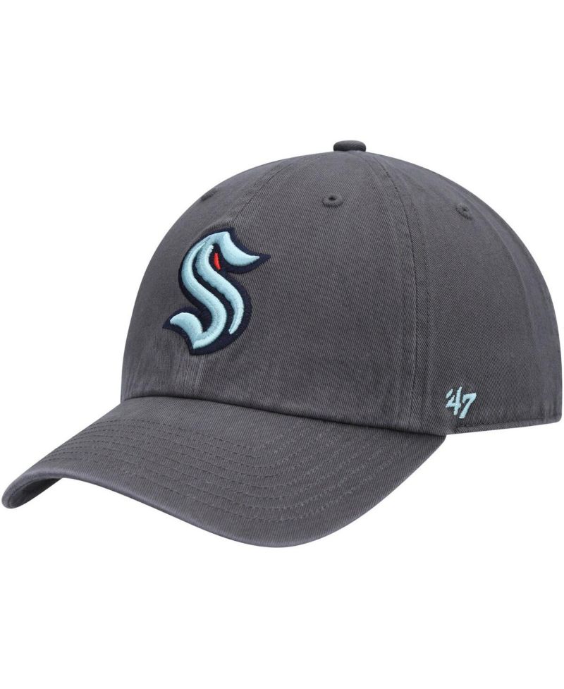 Men's Charcoal Seattle Kraken Clean Up Adjustable Hat