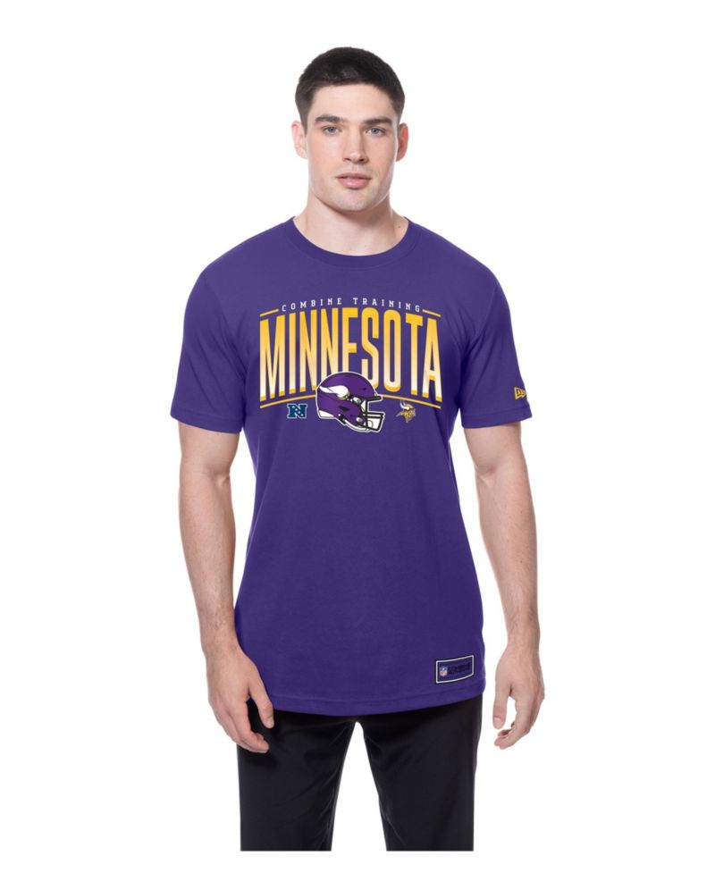 Men's Purple Minnesota Vikings Combine Authentic Training Throwback T-Shirt