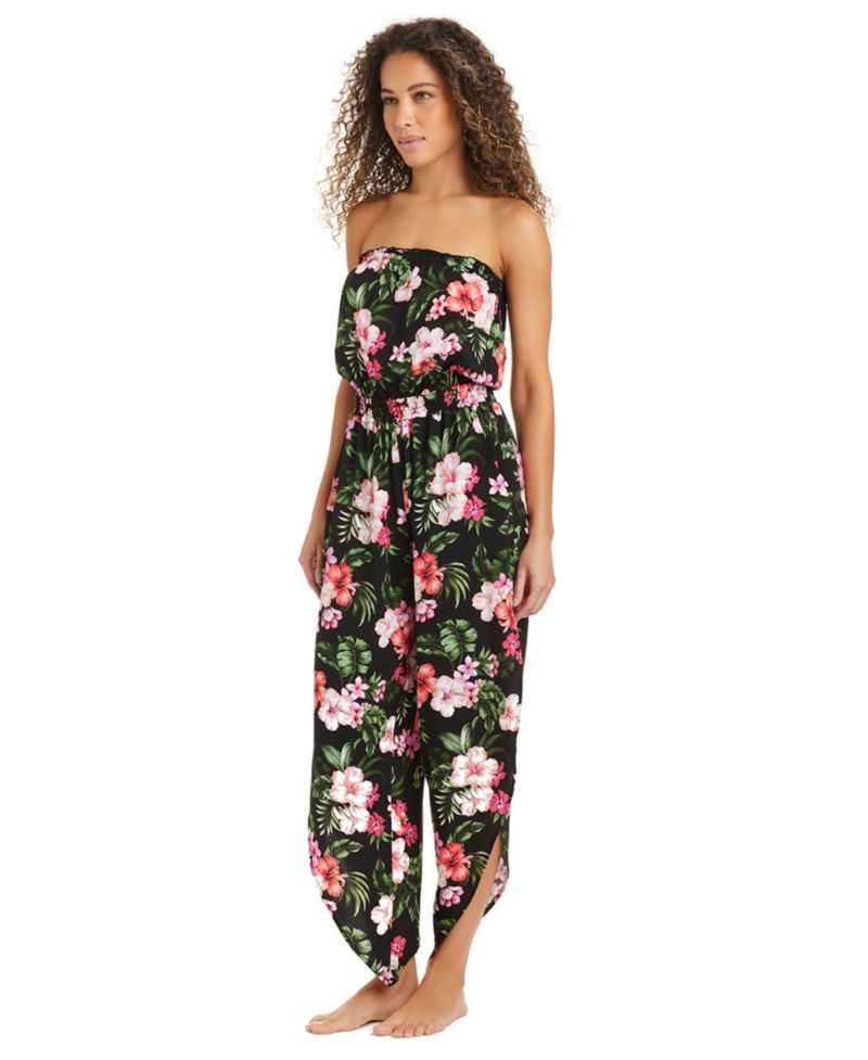 Women's Tropical Heat Printed Tube Jumpsuit