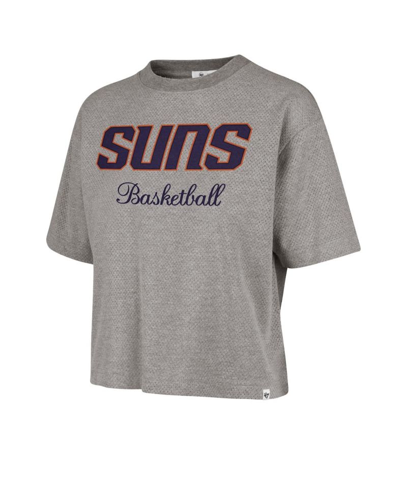 Women's Gray Phoenix Suns Pivot Drop Needle Cropped T-Shirt
