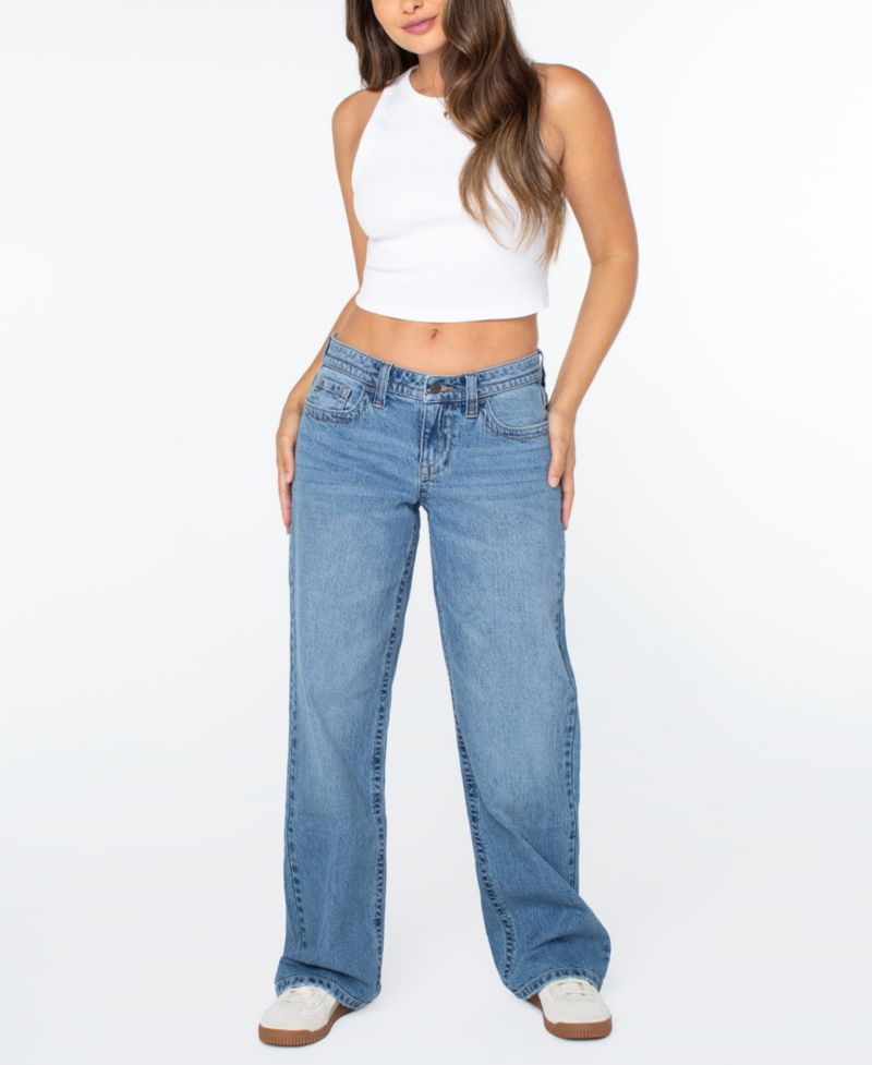Juniors' Low-Rise V-Waist Inner Beauty Baggy Straight Jeans