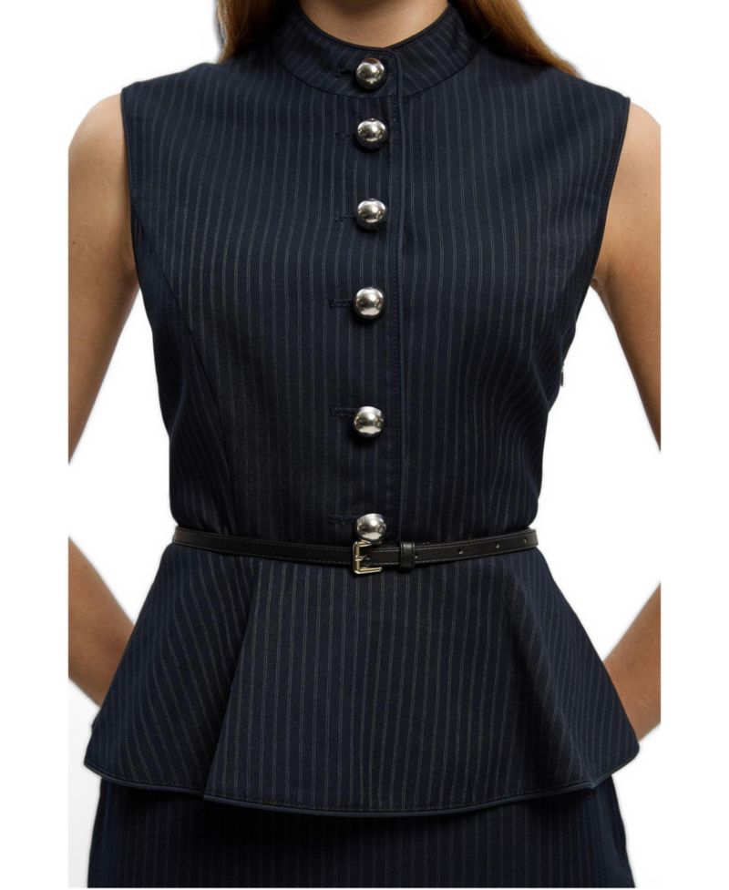 Women's Sleeveless Peplum Midi Dress