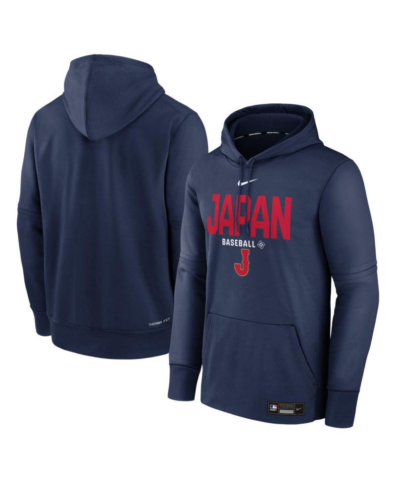 Men's Navy Japan Baseball 2026 World Baseball Classic Authentic Collection Therma Hoodie