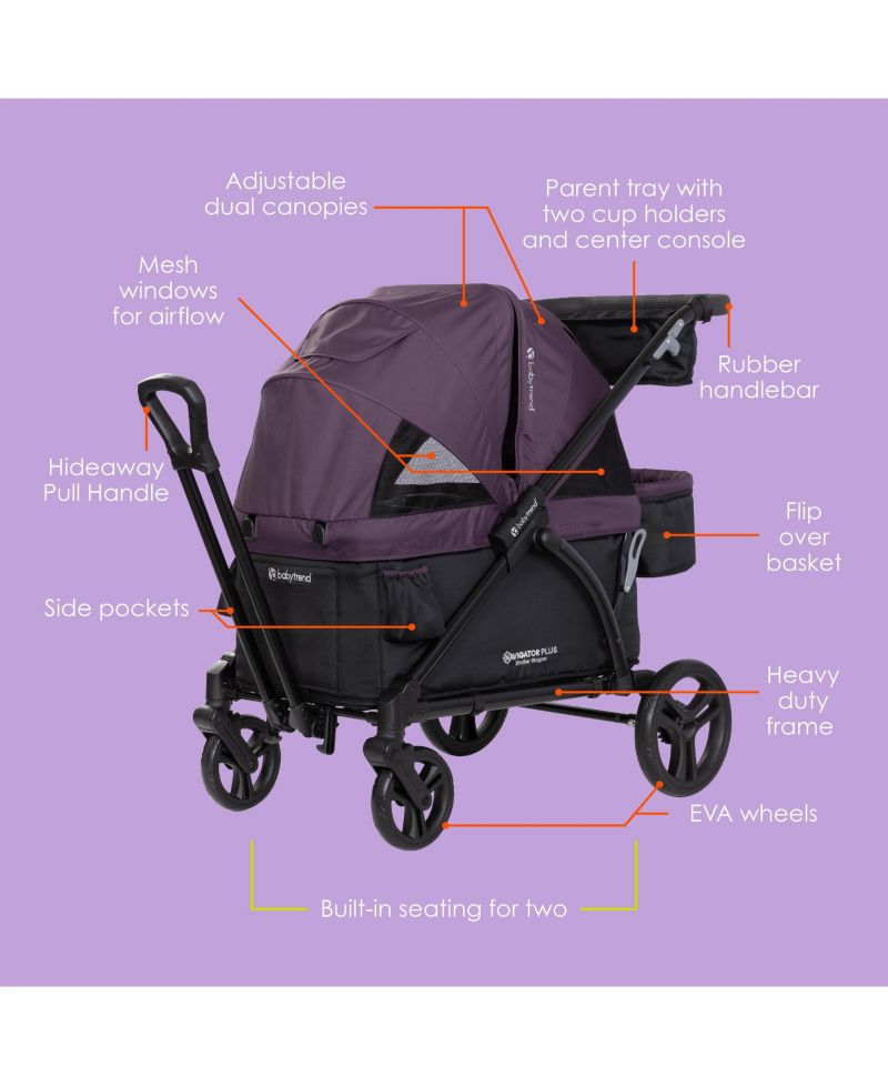 Baby Navigator 2-in-1 Stroller Wagon - Dash Plum
