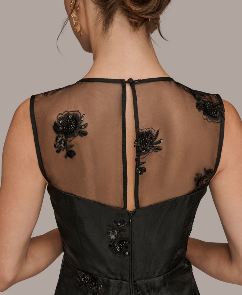 Women's Sleeveless Illusion Cocktail Dress