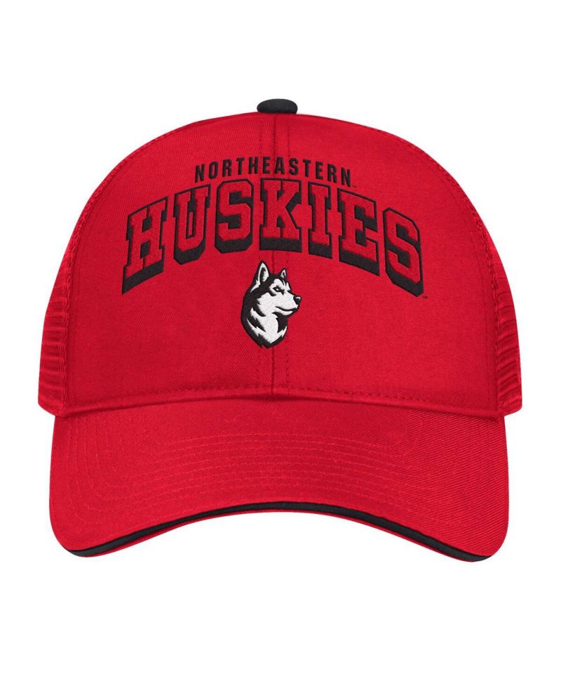 Men's Red Northeastern Huskies Wyatt Primary Team Trucker Adjustable Hat