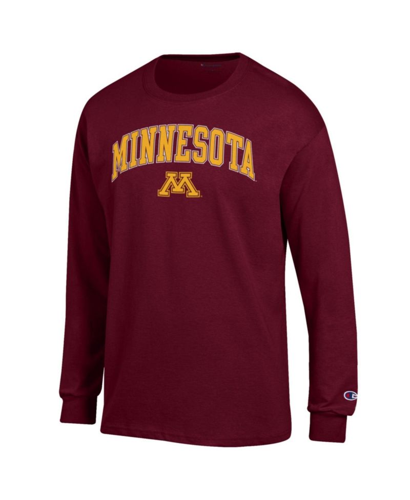 Men's Champion Maroon Minnesota Golden Gophers Arch Over Logo Long Sleeve T-Shirt