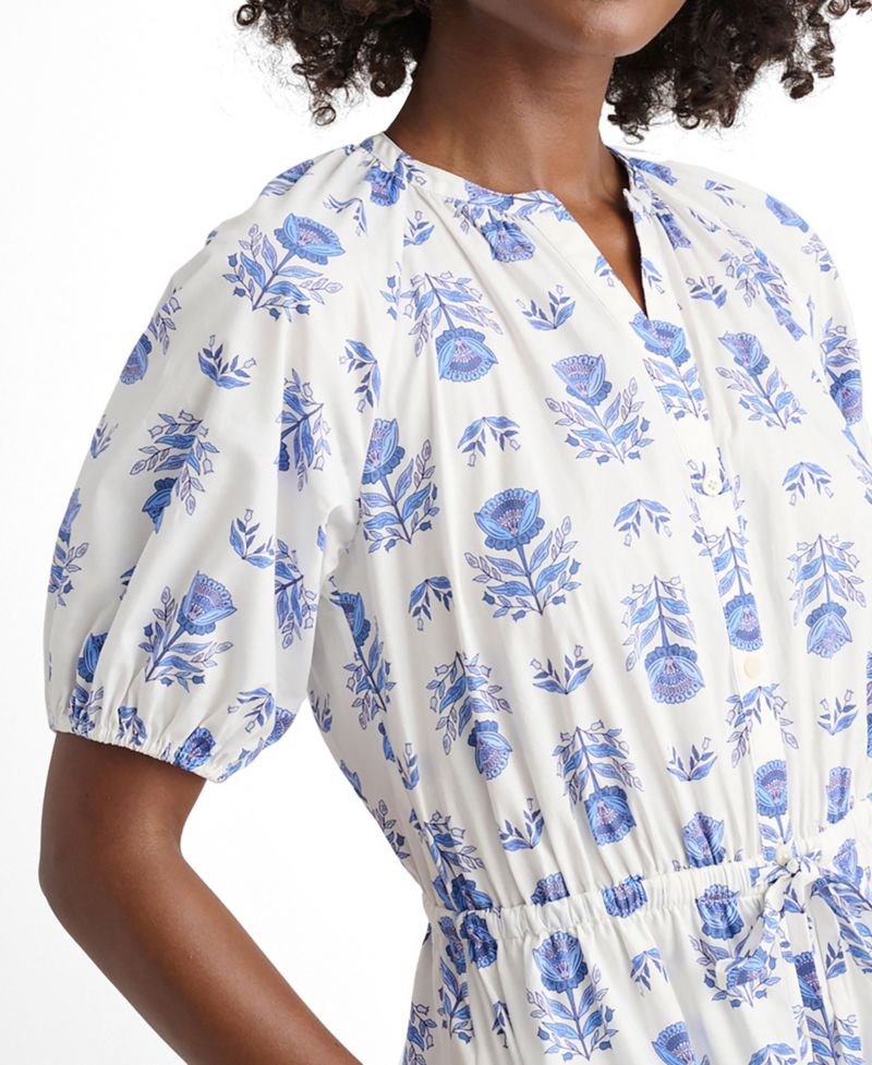 Women's Stretch Cotton Printed Brigette Midi Dress