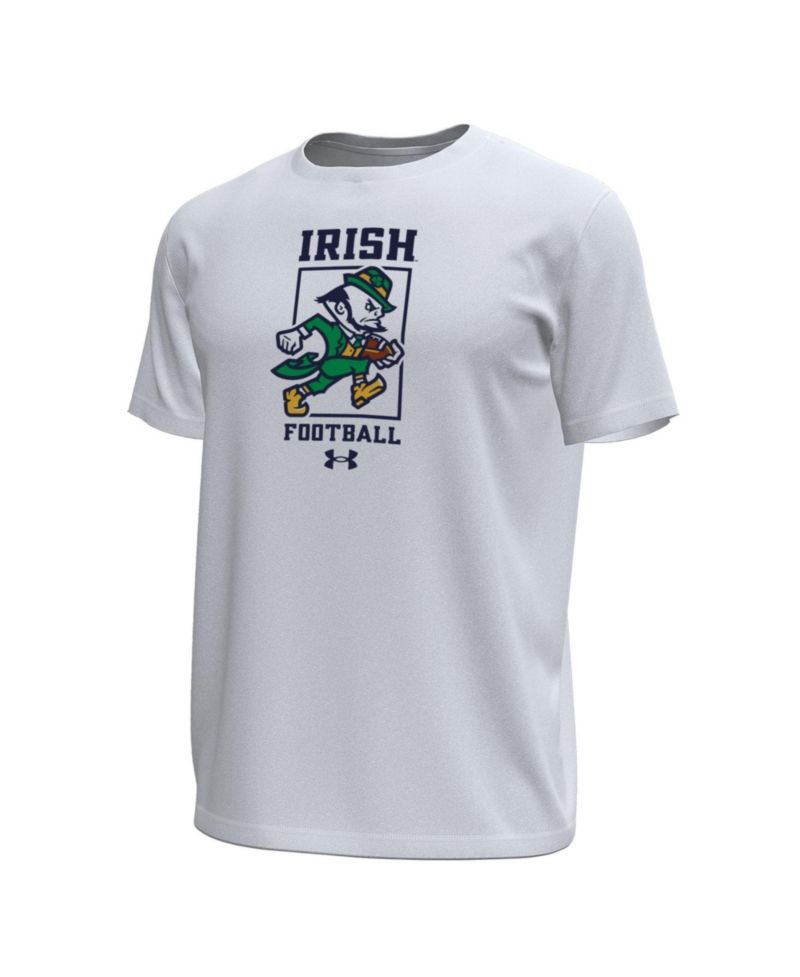 Men's White Notre Dame Fighting Irish Sporting Leprechaun Tech Stretch T-Shirt