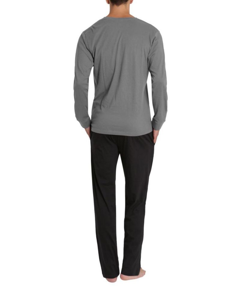 Sleep Hero Men's Henley Neck Knit Pajama Set