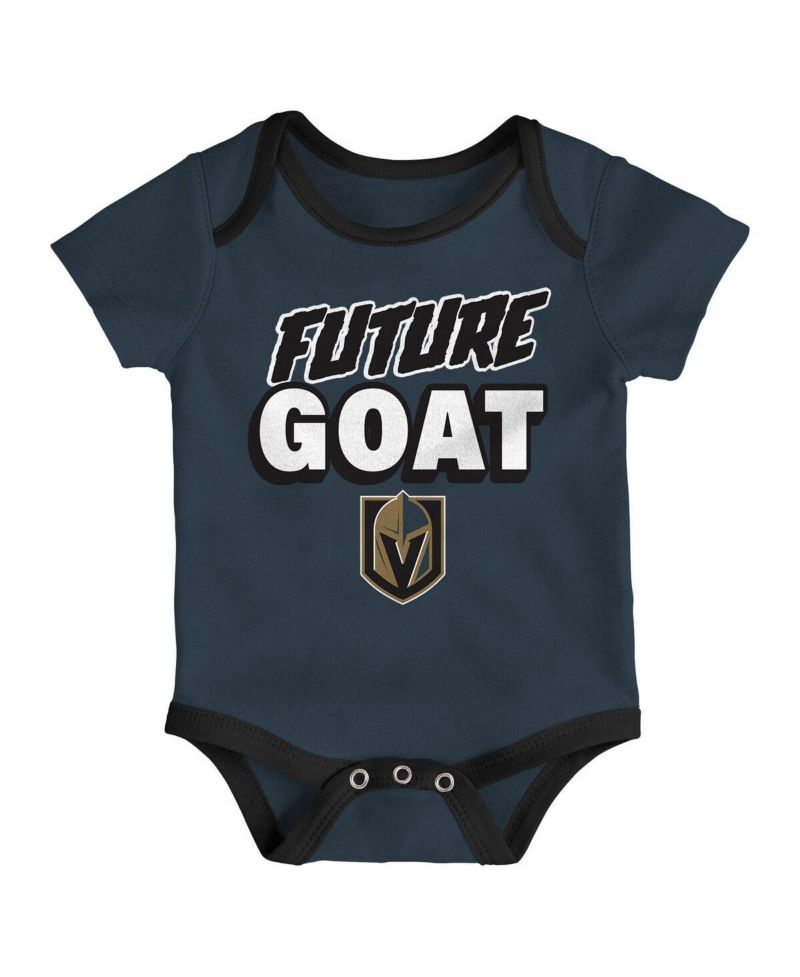 Baby Boys and Girls 3-Pack Vegas Golden Knights Loyal Buddies Bodysuit Set