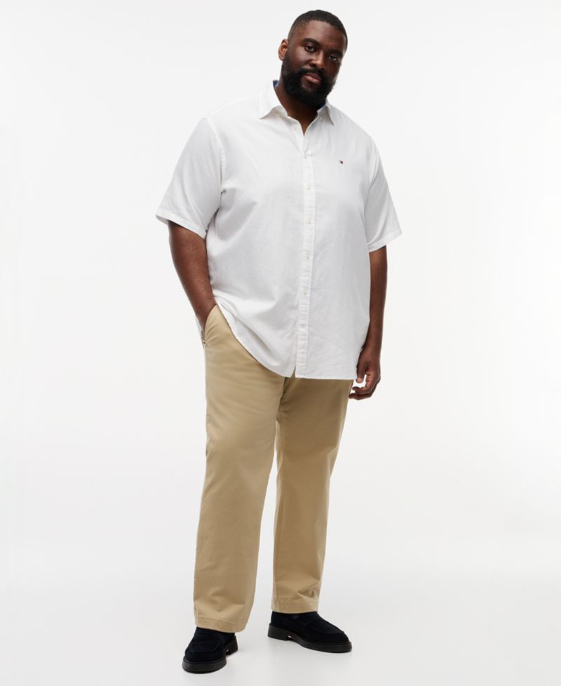 Men's Big & Tall Linen-Blend Short-Sleeve Shirt