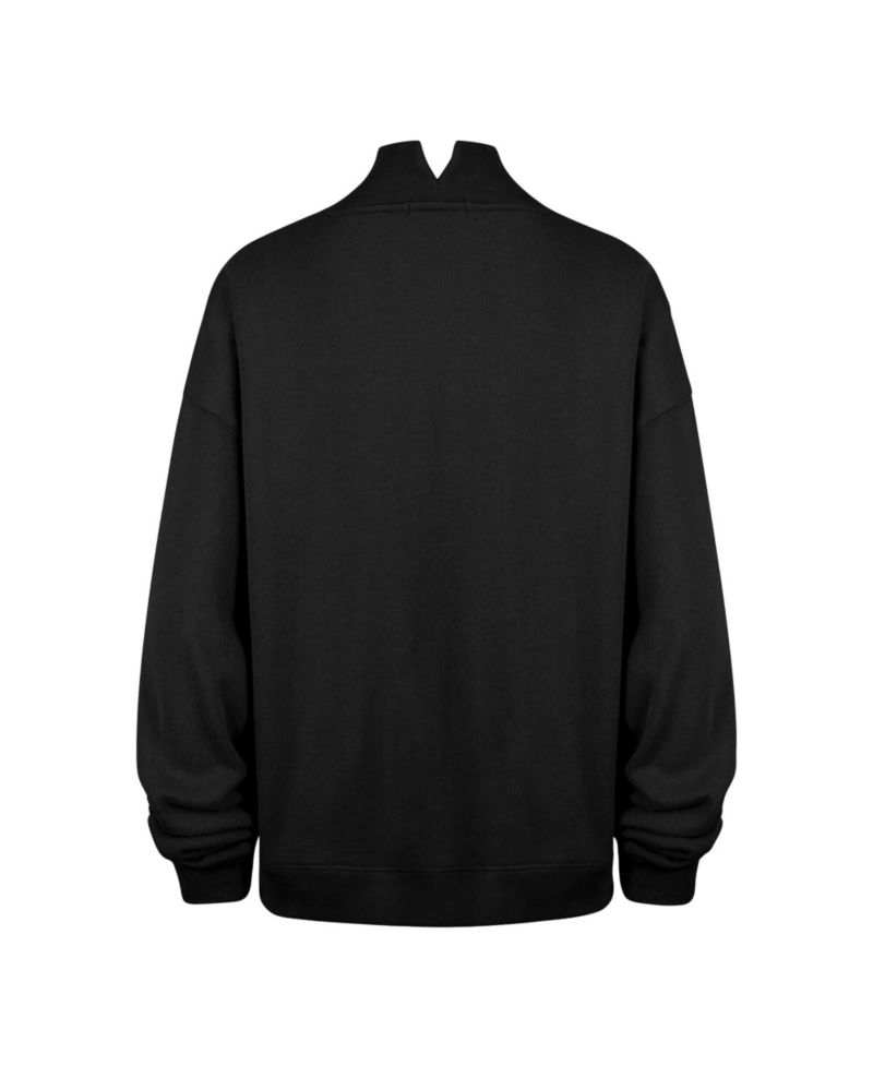 Women's '47 Black Cincinnati Bengals Oversized Vantage Mock Neck Sweatshirt