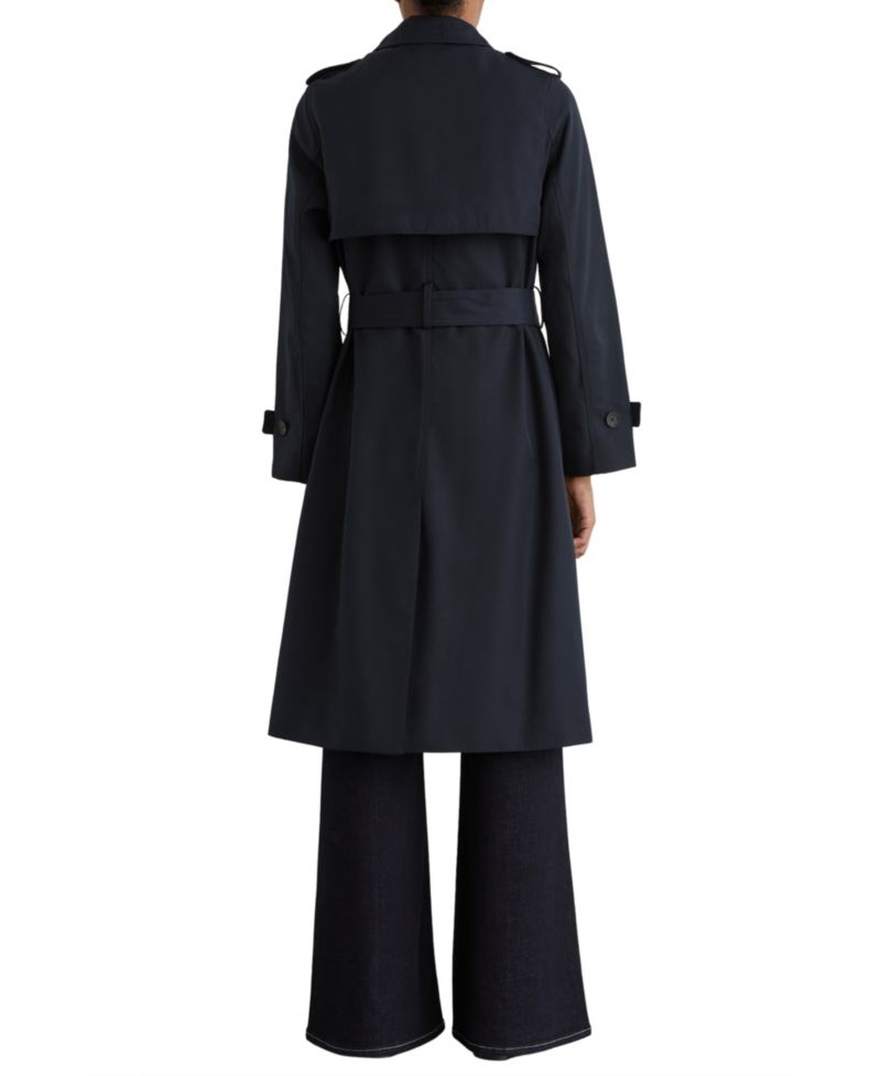 Women's Azura Hooded Double-Breasted Long Trench Coat