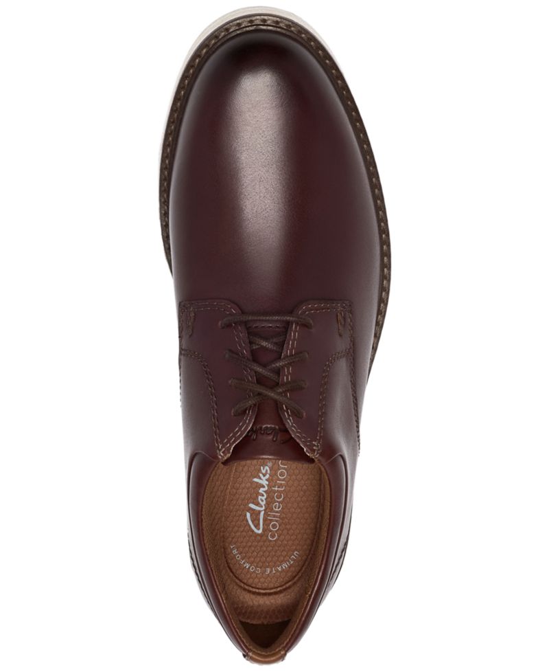 Men's Baystone Plain Leather Almond-Toe Lace-Up Shoes