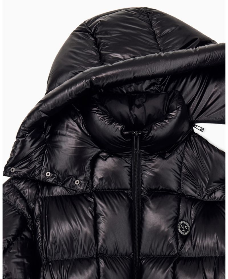 Men's Nylon Metallic Shine Down Hood with Jacket