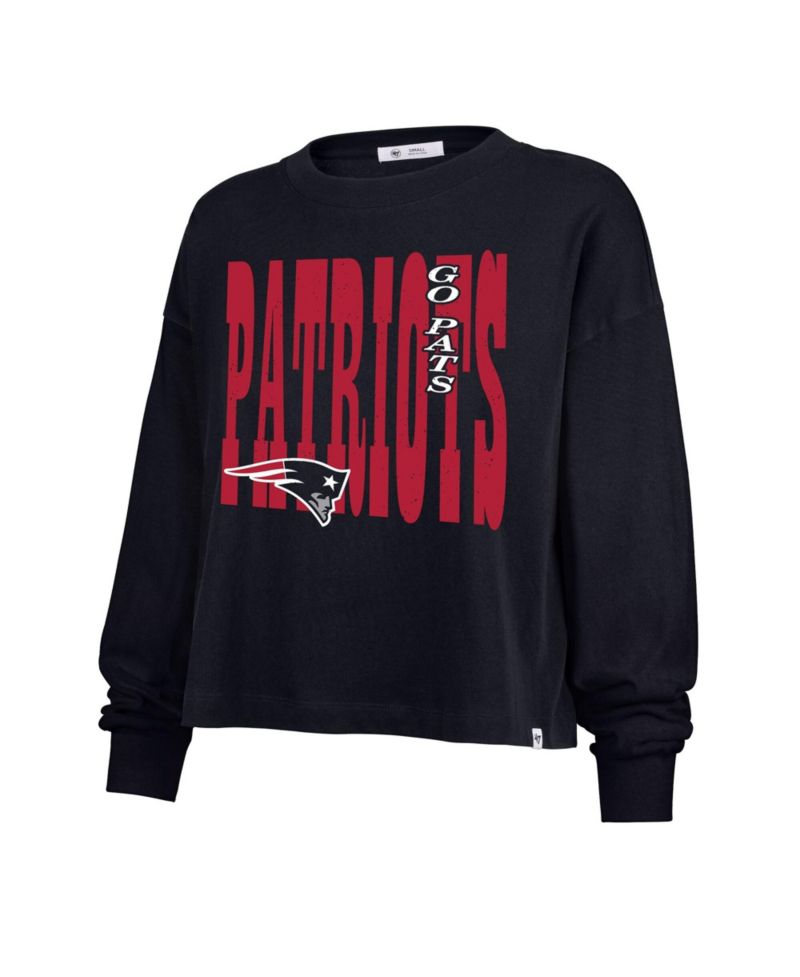 Women's New England Patriots Stacked Sydney Graphic Dropped-Shoulder Long-Sleeve T-Shirt