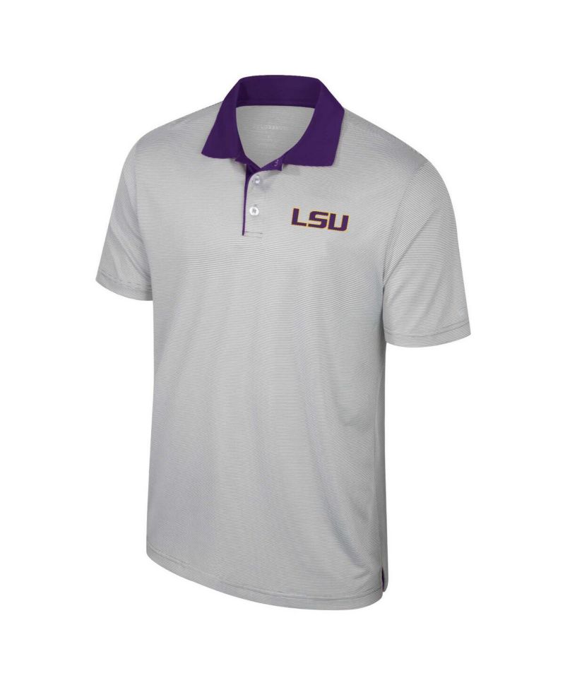 Men's Gray Texas Longhorns Big & Tall Tuck Striped Polo