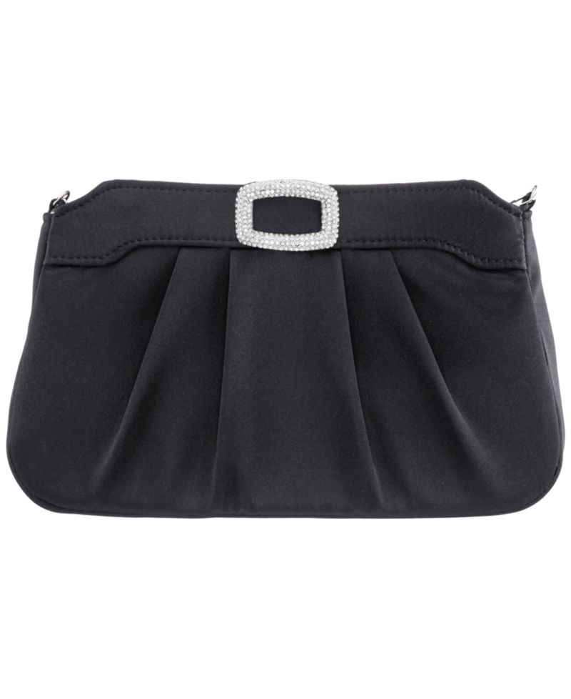 Amy Crystal Buckle Ornament Zip-Top Small Clutch Handbag