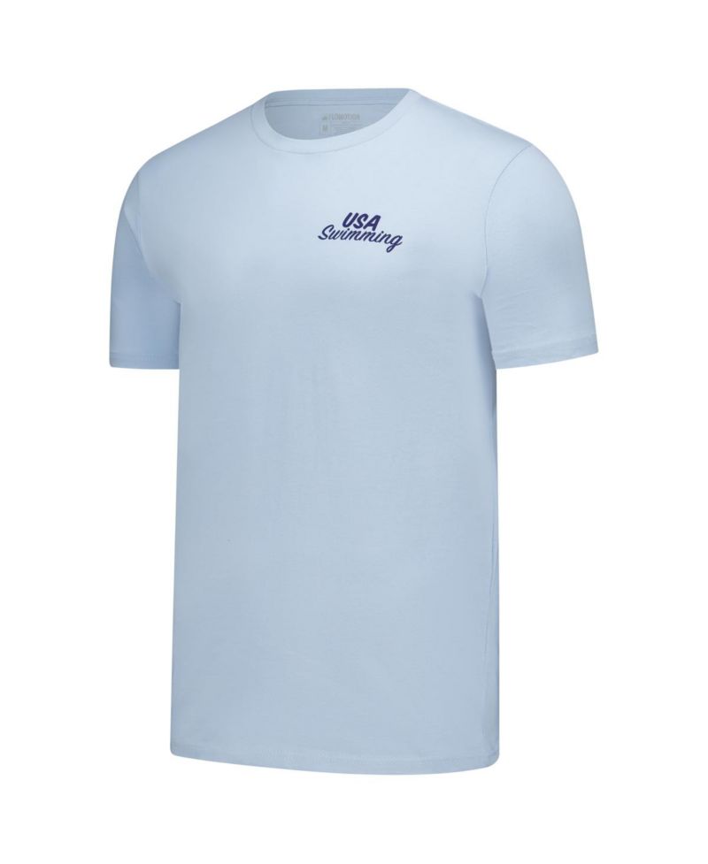 Men's Women's Light Blue USA Swimming Swim Meet 2.0 T-Shirt