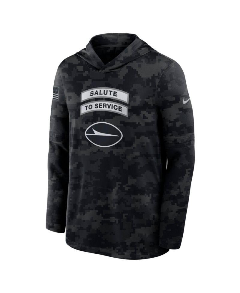 Men's Black New York Jets 2026 Salute to Service Sideline Lightweight Hooded Pullover