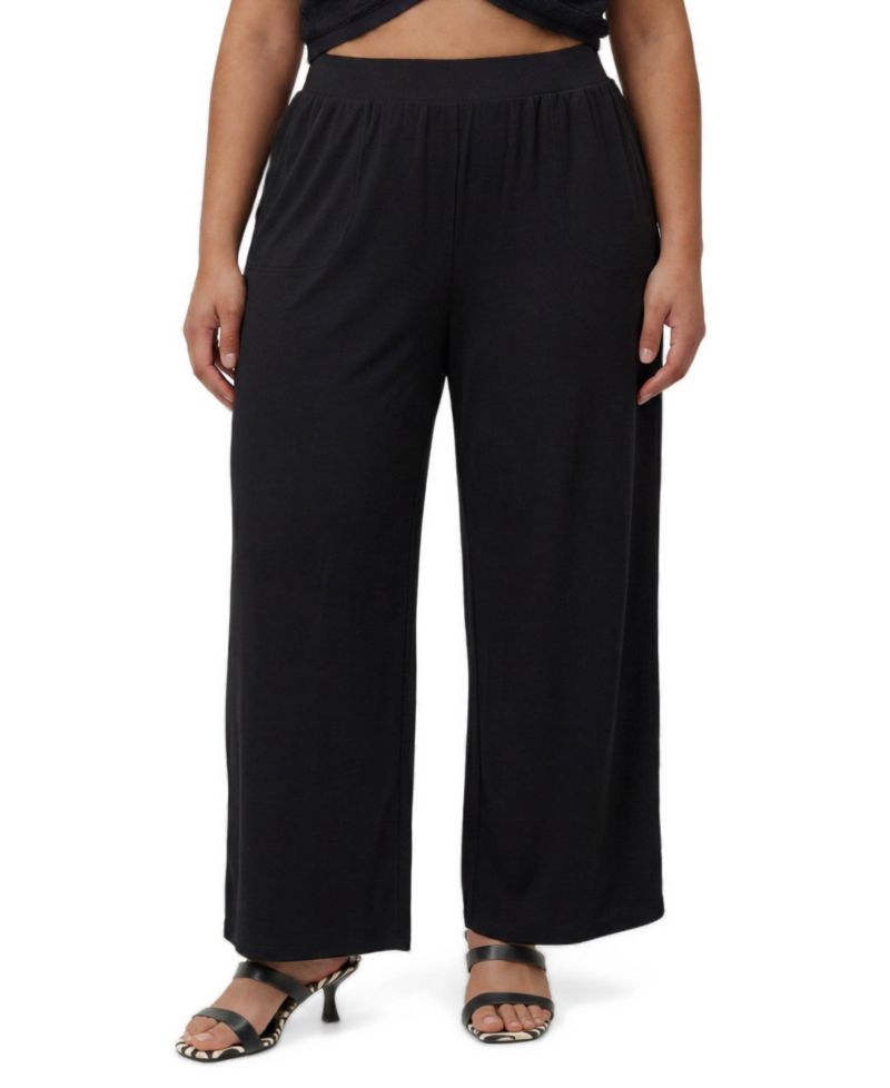 Women's Plus Size High-Rise Wide-Leg Pocket Leggings