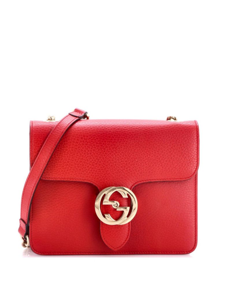 Small Interlocking Shoulder Bag Leather