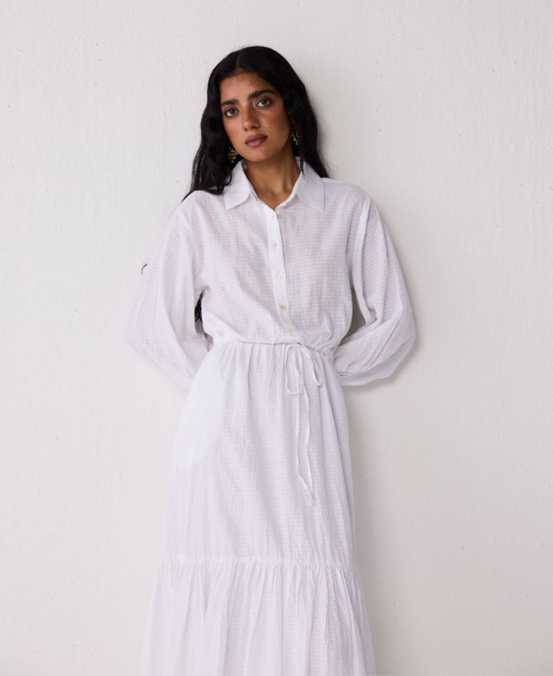 Women's Embroidered Flowy Tiered Maxi Dress
