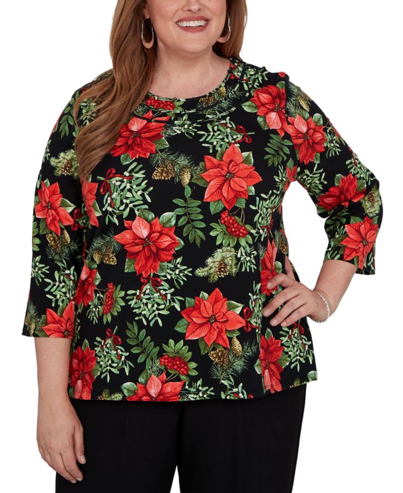 Plus Size Cardinals On Branches 3/4-Sleeve T-Shirt