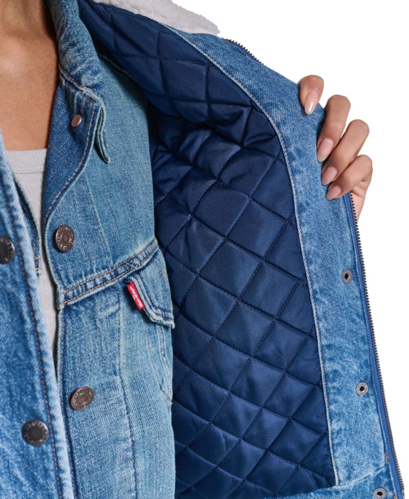 Women's Denim Sherpa Quilted-Lined Jacket
