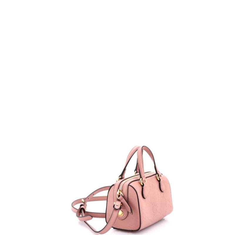 Super Mini Convertible Boston Bag Jumbo GG Embossed Leather