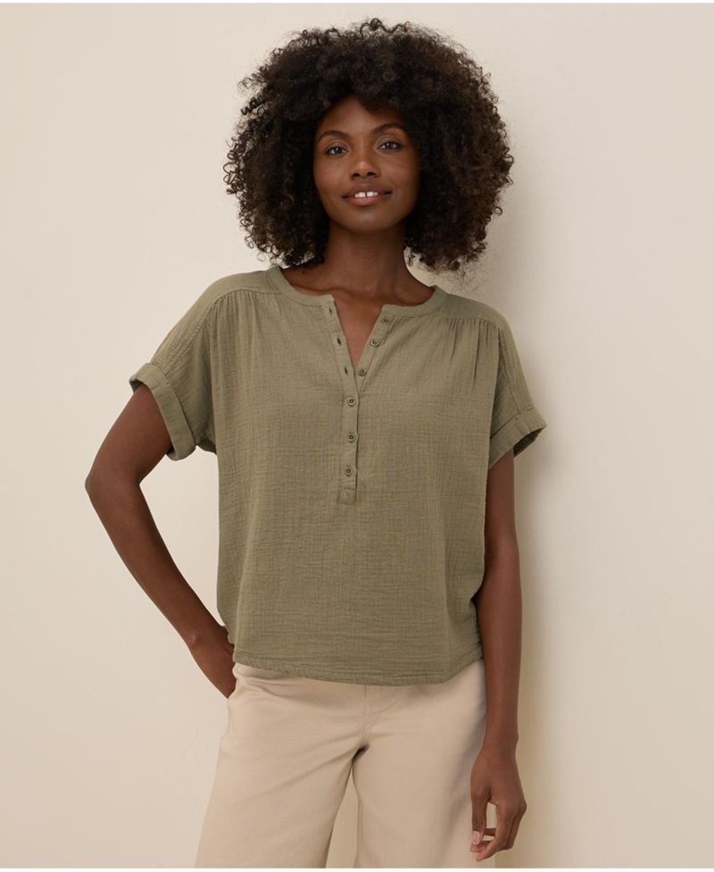 Women's Organic Cotton Coastal Double Gauze Popover