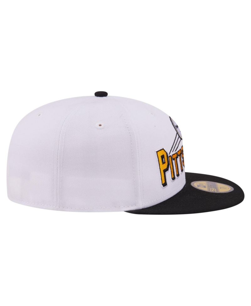 Men's White/Black Pittsburgh Steelers Retro Swoop 59FIFTY Fitted Hat