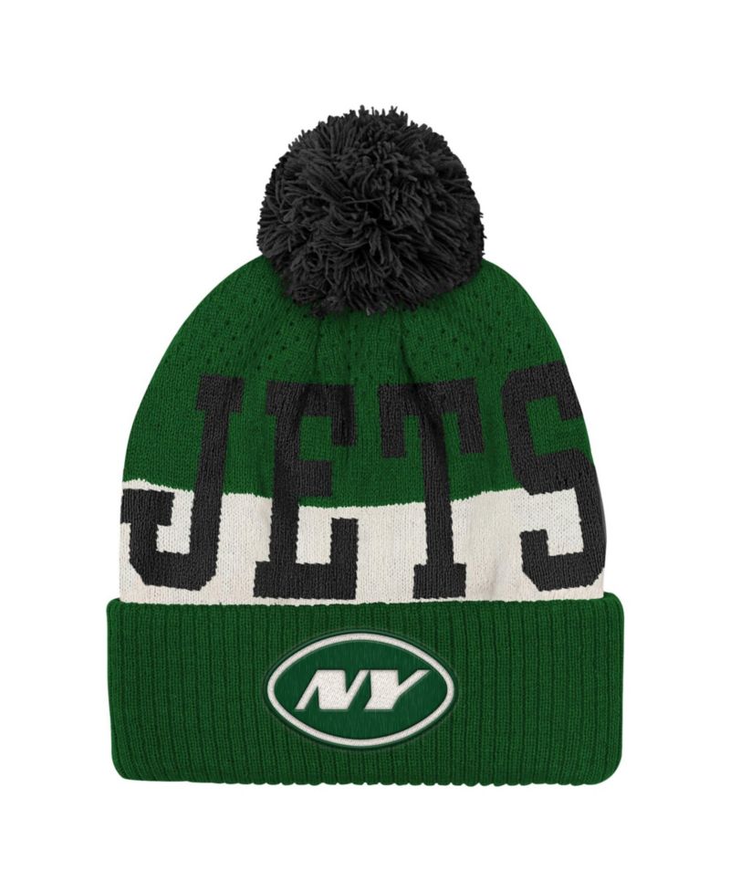 Big Boys and Girls New York Jets Modern Fan Cuffed Pom Knit Hat