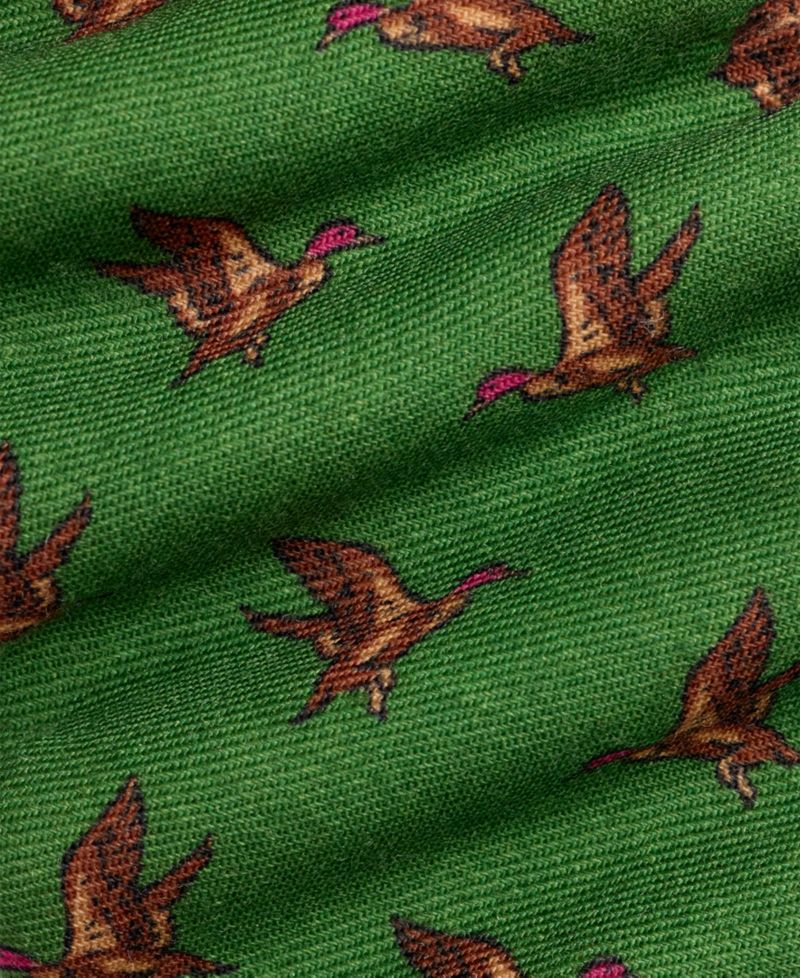 Men's Duck-Print Wool Challis Tie