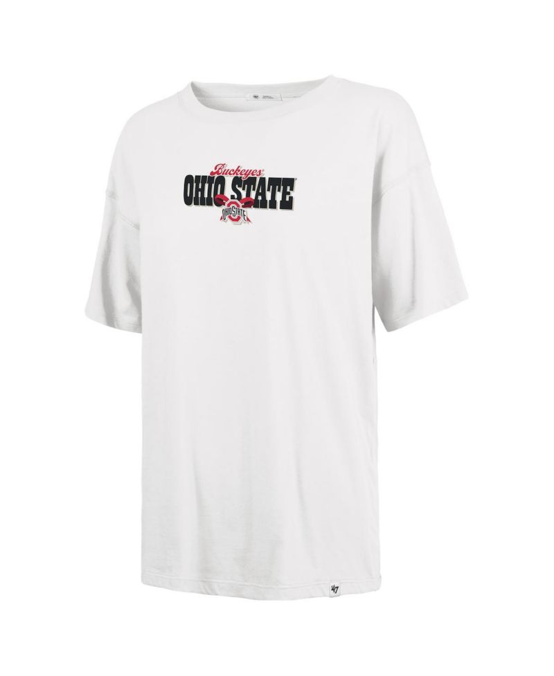 Women's White Ohio State Buckeyes Pennant Sadie T-Shirt