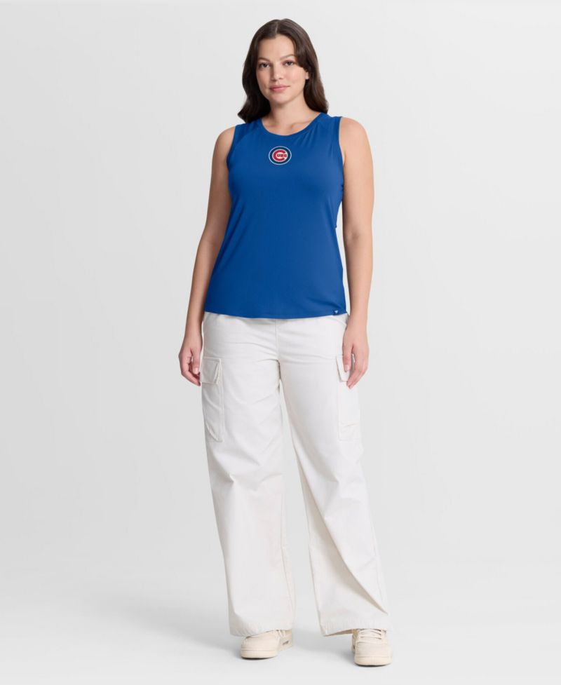 Women's Chicago Cubs Draped Mesh-Back Tank Top