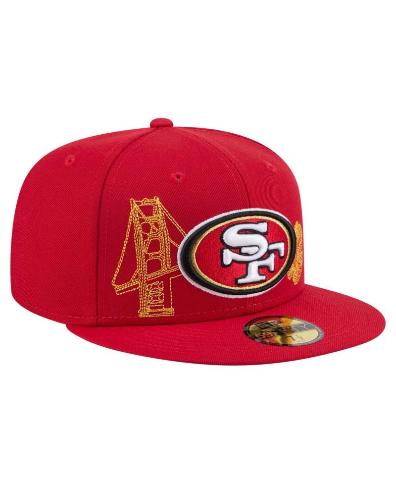 Men's Scarlet San Francisco 49ers State Stitch 59FIFTY Fitted Hat