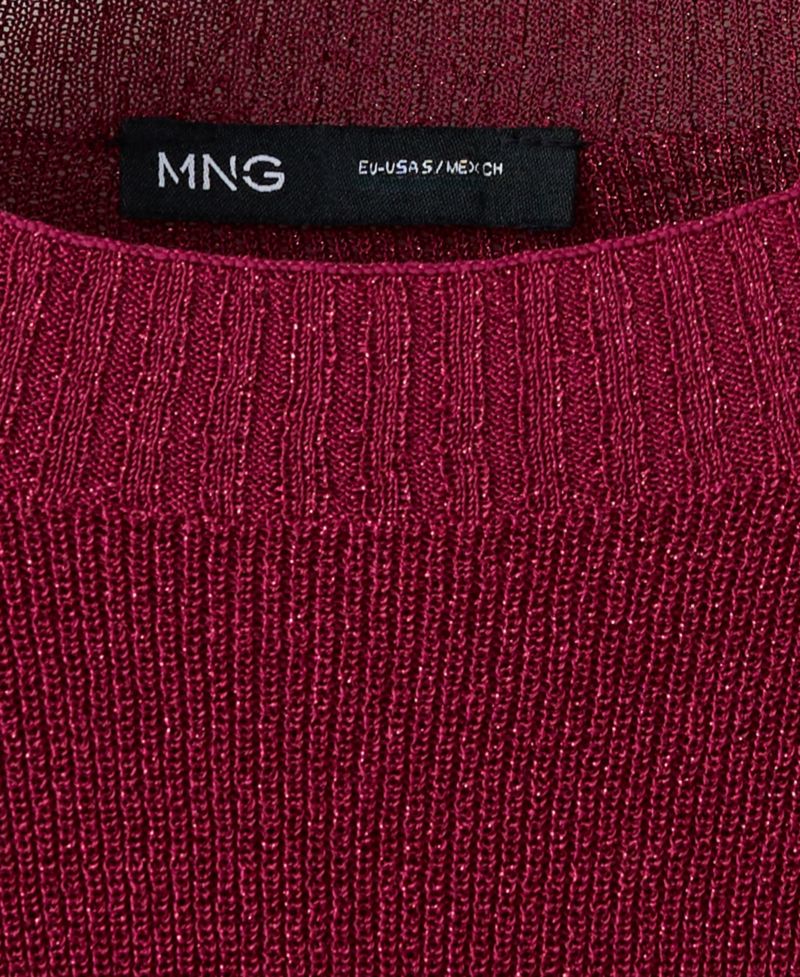 Women's Lurex Knitted Long-Sleeve Crewneck Sweater