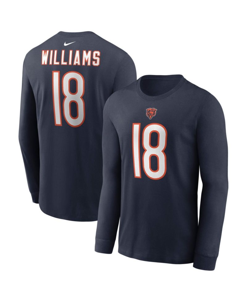 Men's Caleb Williams Chicago Bears Name & Number Long-Sleeve T-Shirt