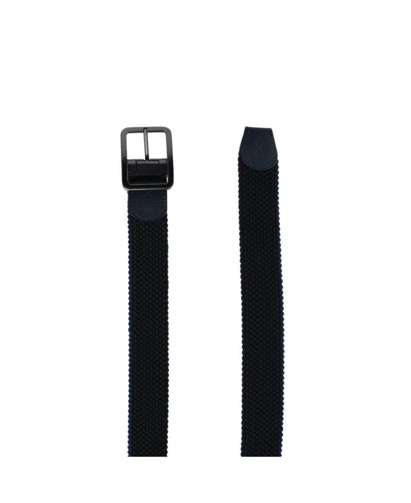 Men's Arturo Black and Blue Striped Reversible 35MM Braided Golf Belt