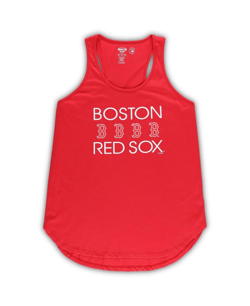 Women's Red, Navy Boston Red Sox Plus Size Meter Tank Top and Pants Sleep Set