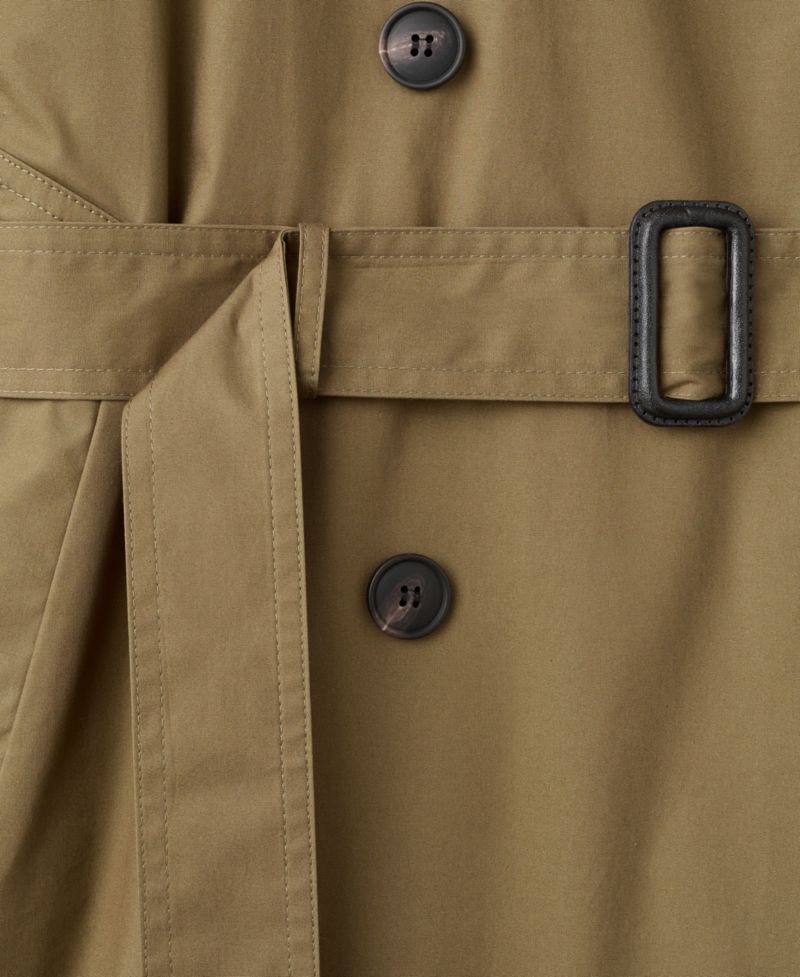 Women's Corduroy Collar Double-Breasted Trench Coat
