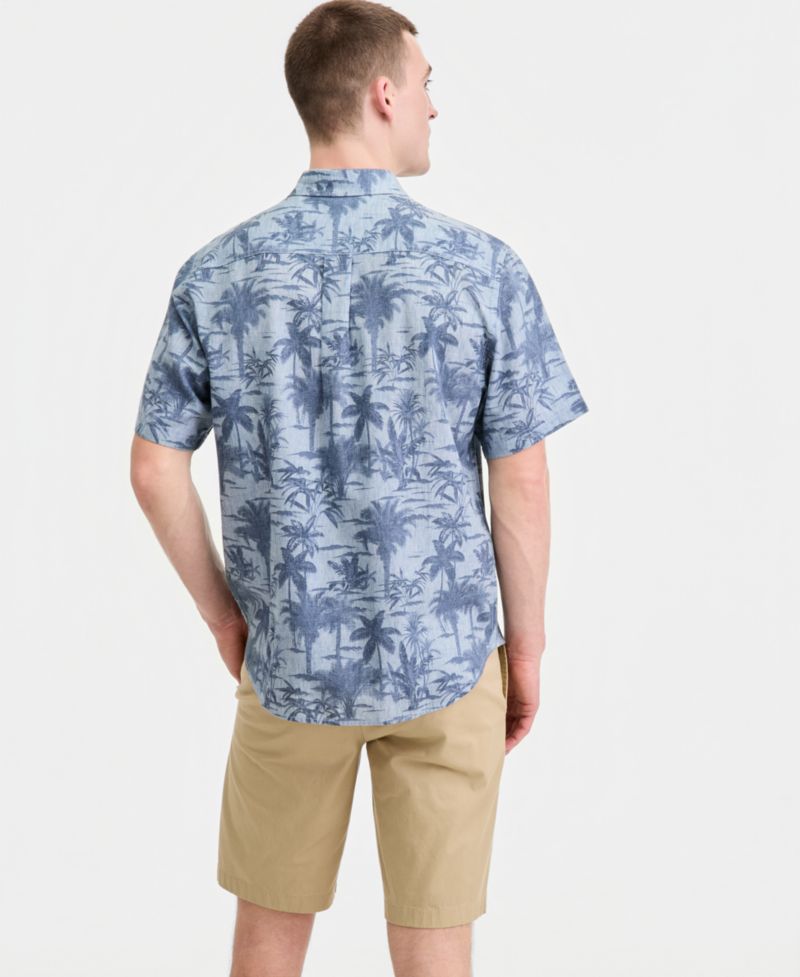 Men's Sand Desert Moody Tropical Short-Sleeve Shirt