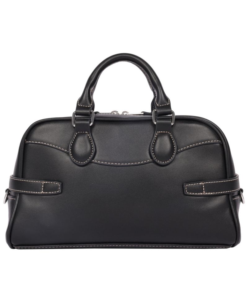 Brooks Smooth PU Belted Satchel - Women s Top Handle Satchel with Detachable Crossbody Strap
