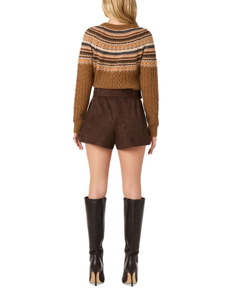 Women's Daria Cable-Knit Fair Isle Crewneck Sweater